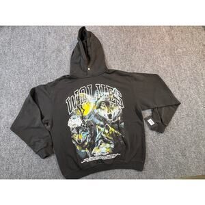 Darc Sport Wolves Hoodie Black Graphic NWT Large